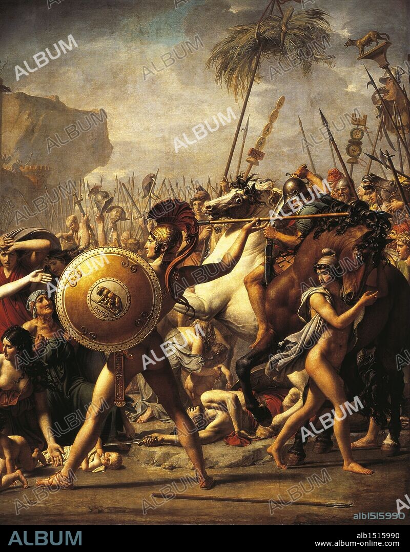 Jacques-Louis David (1748-1825), The Battle of the Romans and the Sabines. Detail.