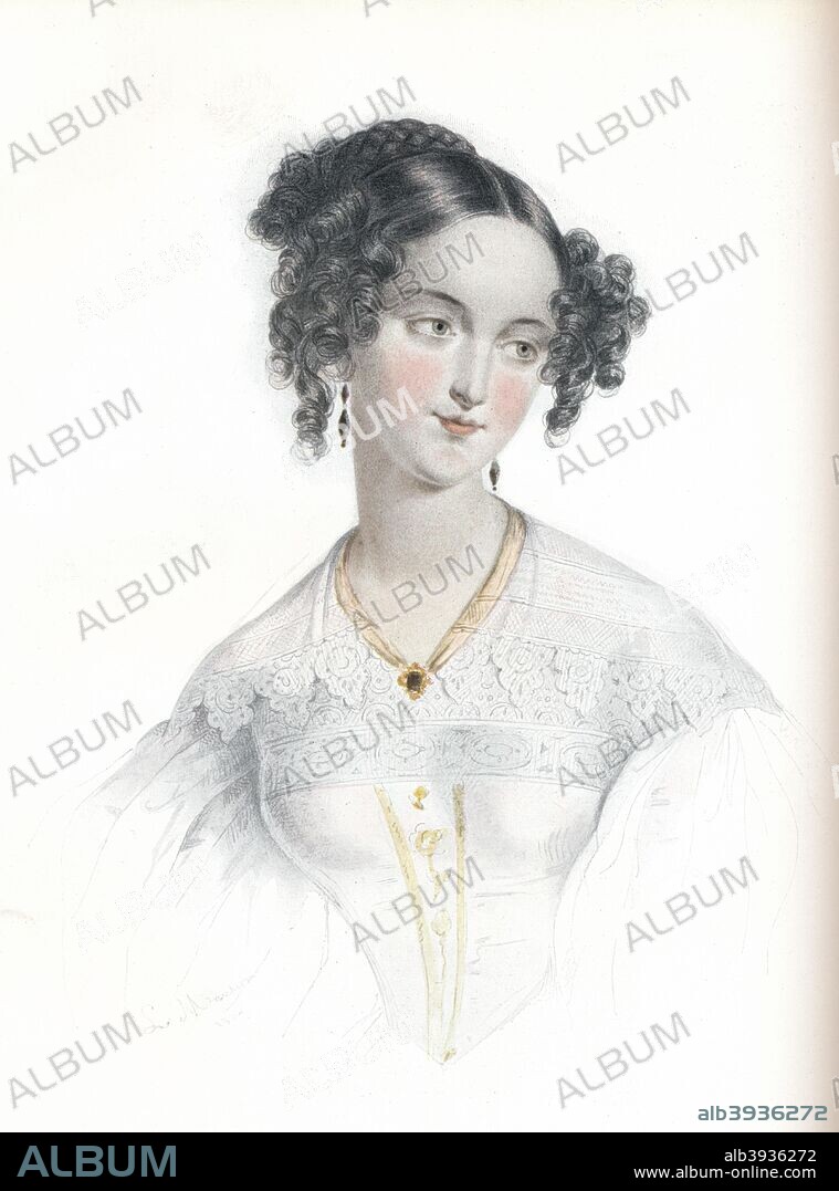 Maria Theresa Talbot (died 1856) was the wife of John Talbot, 16th Earl of Shrewsbury, 16th Earl of Waterford (1791-1852). She was the daughter of William Talbot of Castle Talbot, County Wexford, Ireland. From The Connoisseur 1907-8.