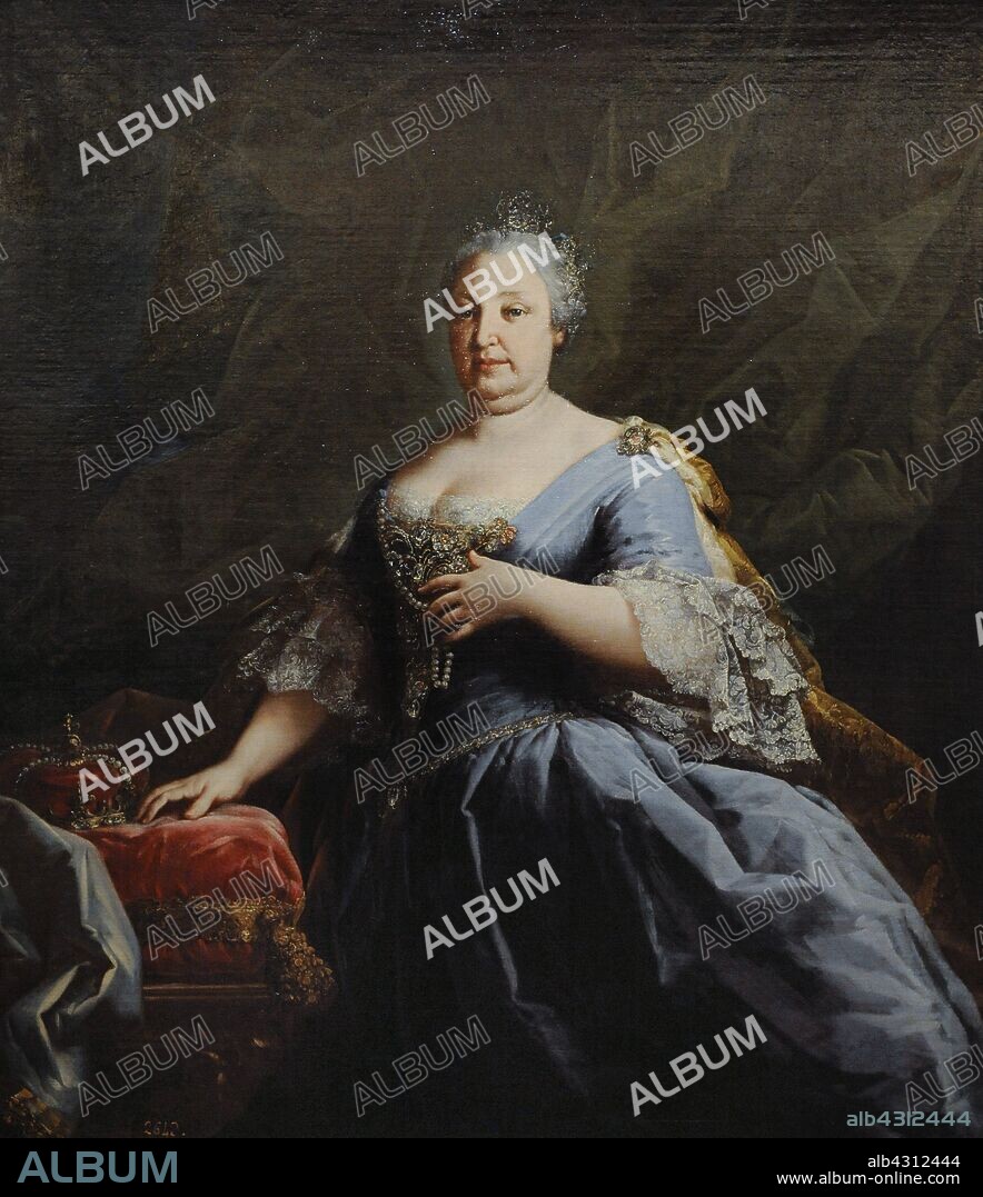 Barbara of Portugal (1711-1758). Queen of Spain. Anonymous portrait. Mid 18th century. History Museum. Madrid. Spain. (On loan, Prado Museum, Madrid).