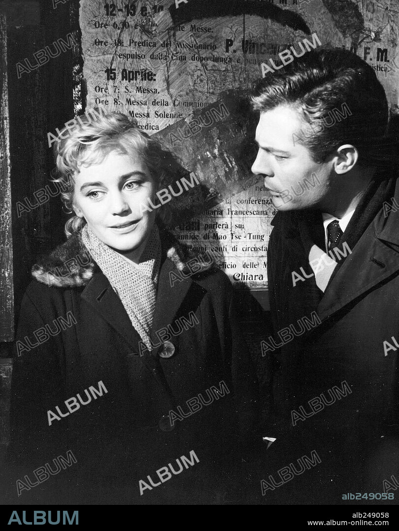 MARCELLO MASTROIANNI and MARIA SCHELL in WHITE NIGHTS, 1957 (LE NOTTI BIANCHE), directed by LUCHINO VISCONTI. Copyright FRANCO CRISTALDI.
