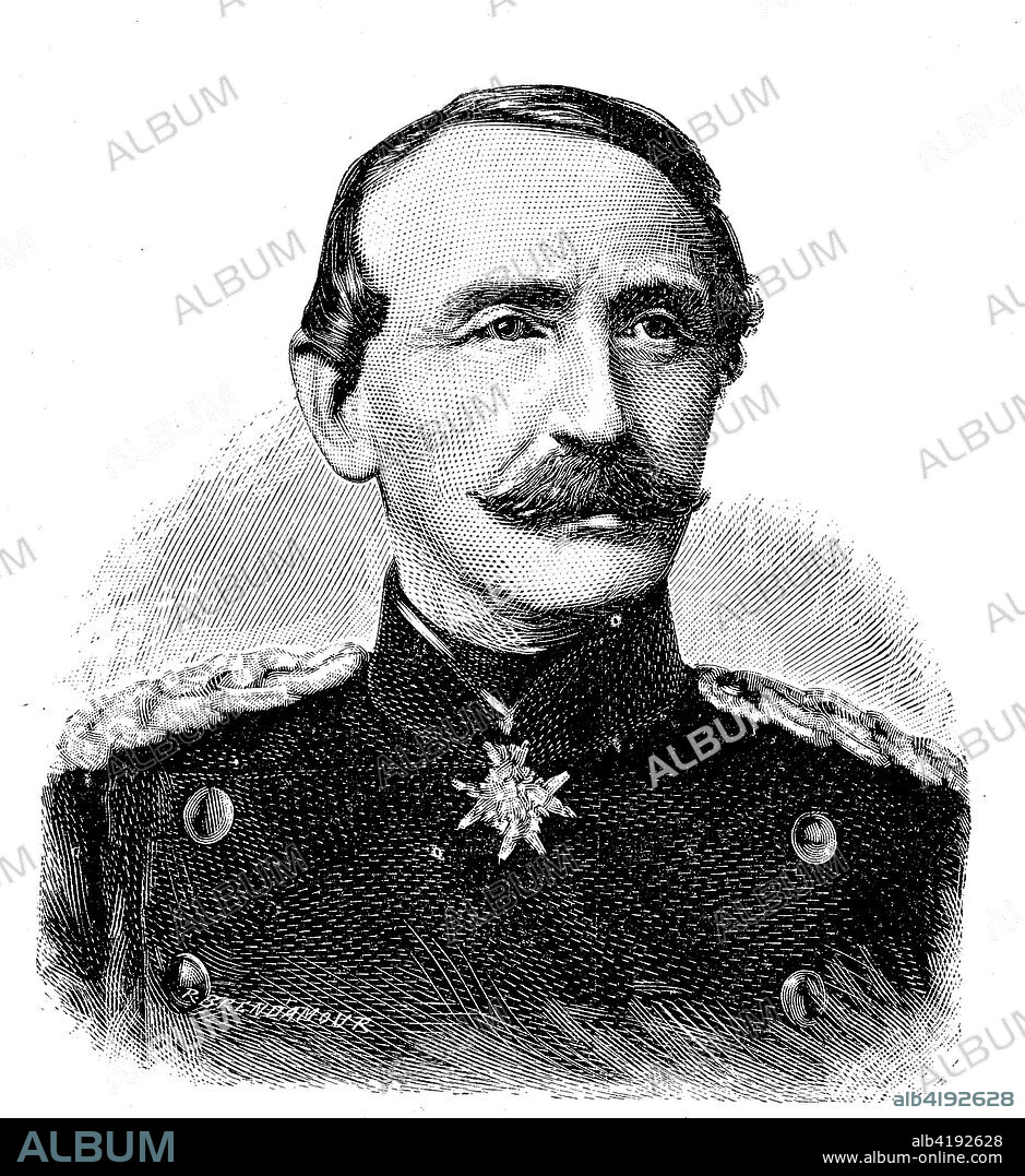 Reimar Constantin von Alvensleben, 1809 - 1892- was a Prussian and later Imperial German general, Situation from the time of The Franco-Prussian War or Franco-German War,  Deutsch-Franzoesischer Krieg, 1870-1871, Reproduction of an original woodcut from the year 1885, digital improved.