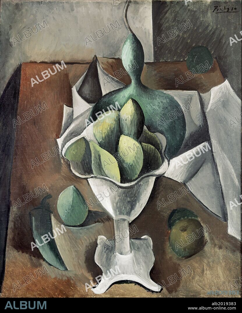 Pablo Picasso / 'Frutero y calabaza', 1908-1909, Óleo sobre lienzo, 74,3 x 61 cm.