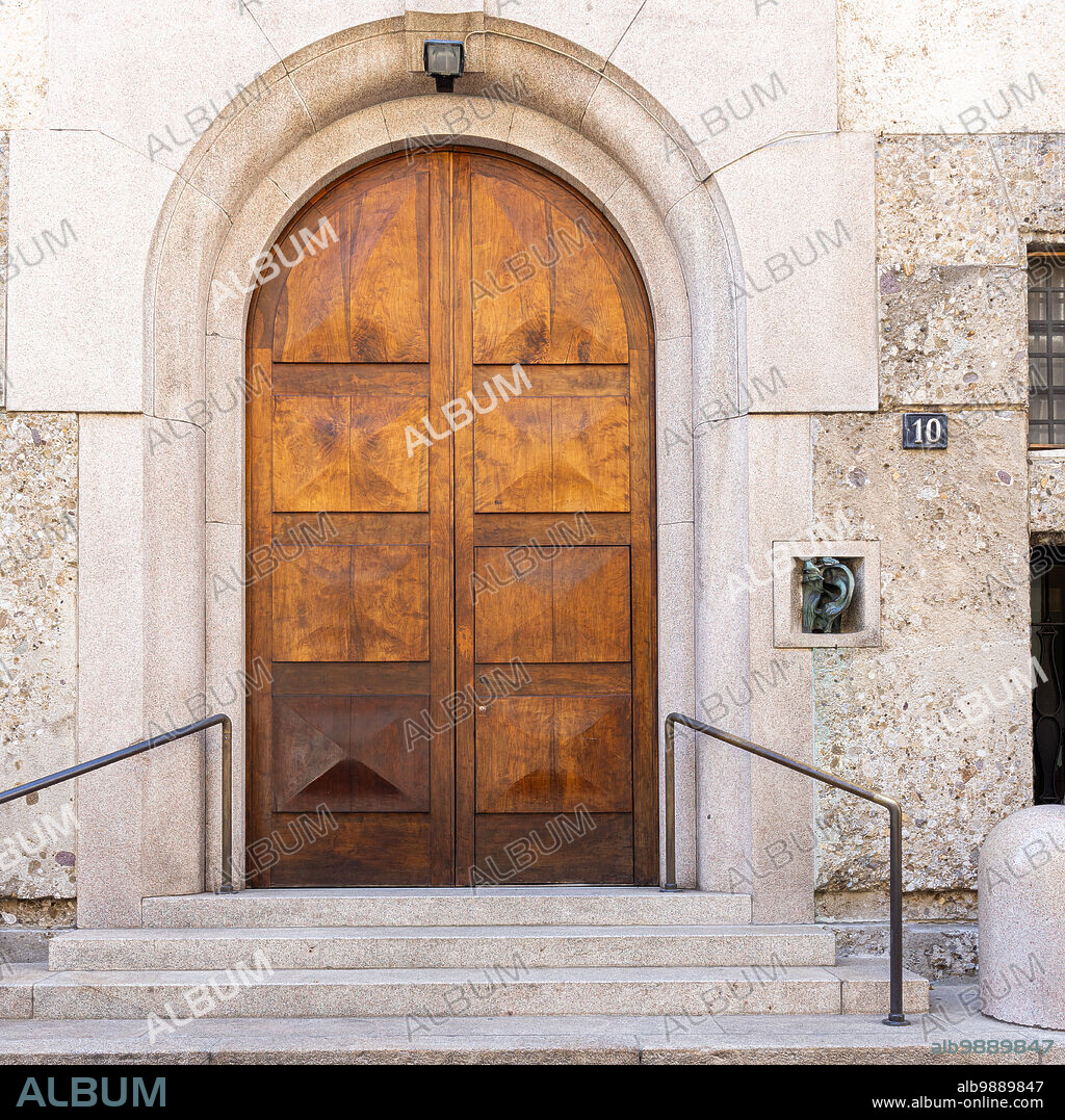Ca de lOreggia, secret Milan. Palazzo Sola Busca or Ca' de l'Oreggia, famous for the intercom in the shape of a large bronze ear made by the squire Adolfo Wildt. Milan (Italy), July 30th, 2022.