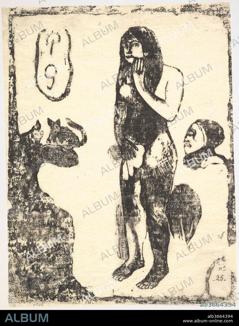 Eve. Artist: Paul Gauguin (French, Paris 1848-1903 Atuona, Hiva Oa, Marquesas Islands). Dimensions: 11 x 8 1/4 in. trimmed to image. Date: 1898-99.
