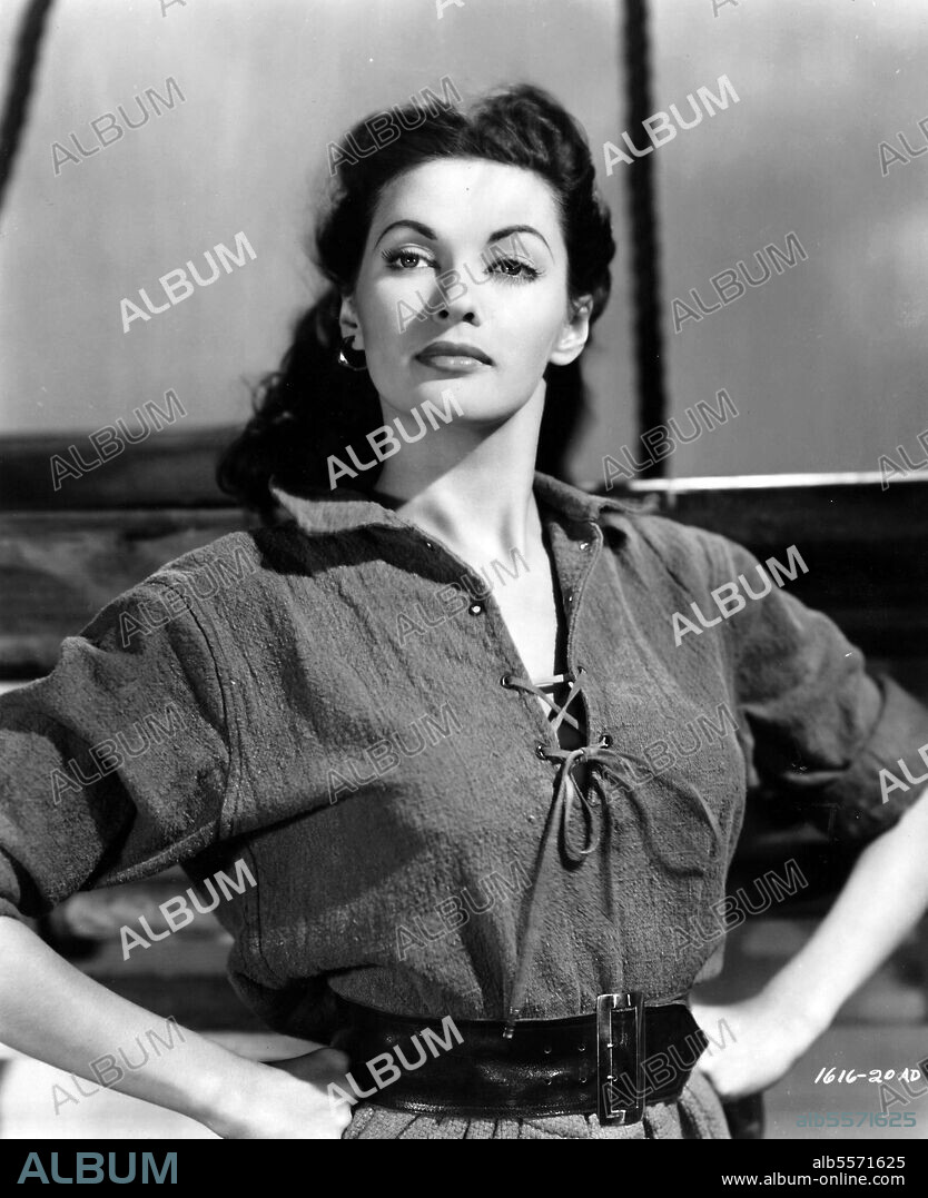 YVONNE DE CARLO in BUCCANEER'S GIRL, 1950, directed by FREDERICK DE CORDOVA. Copyright UNIVERSAL PICTURES.