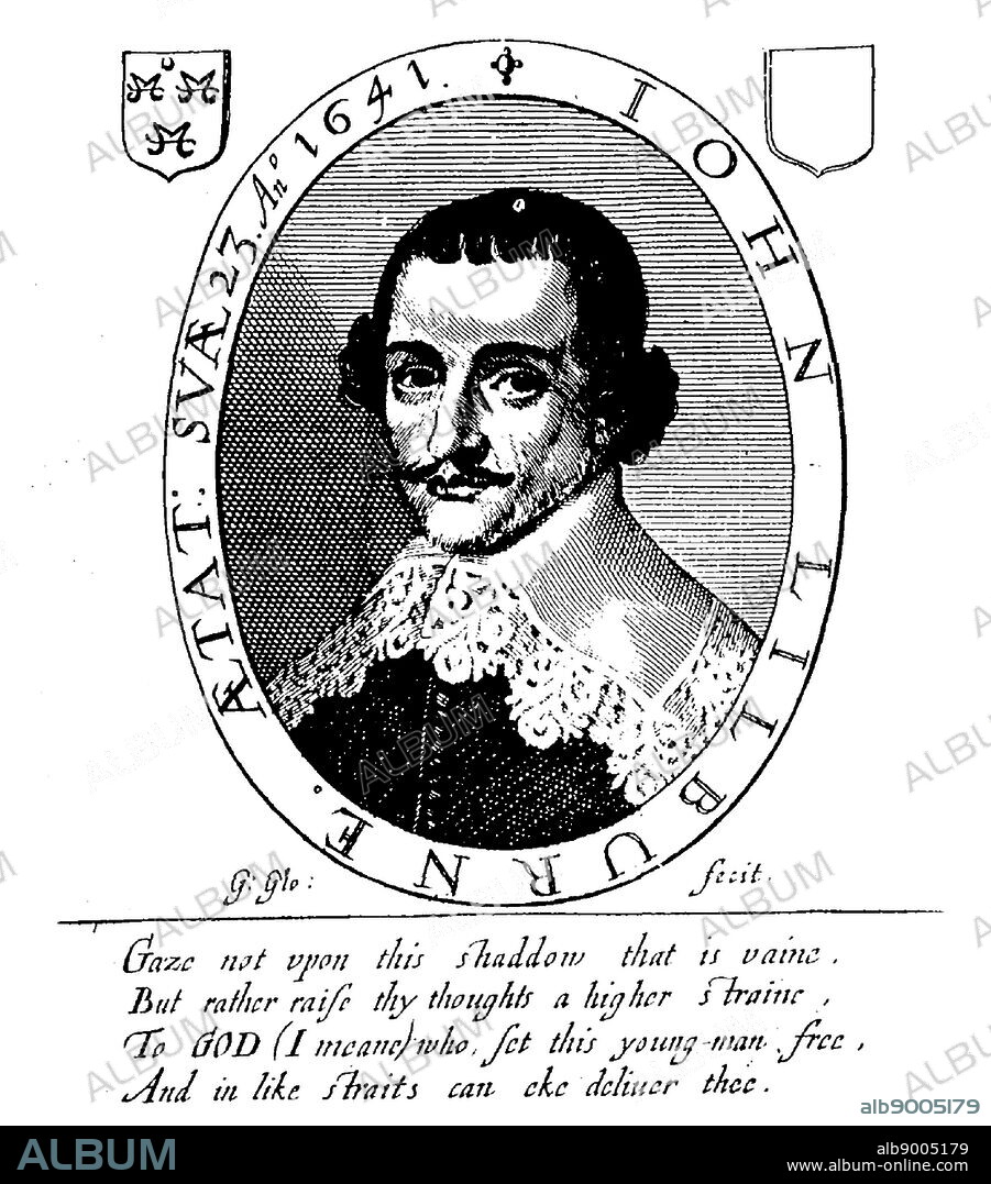 John Lilburne (1614?August 29, 1657), also known as Freeborn John, was an agitator in England before, during and after the English Civil Wars of 16421650. He was a Puritan, though towards the end of his life he became a Quaker. shown in an illustration from the title page of his 'An Answer to Nine Arguments'.