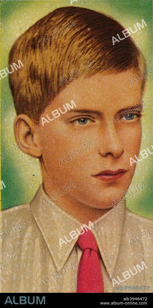 Viscount Lascelles, 1935. George Lascelles, the eldest son of Henry Lascelles, 6th Earl of Harewood, and Mary, Princess Royal. Ardath cigarette card, from a series of 50 commemorating the Silver Jubilee of King George V, 1935.