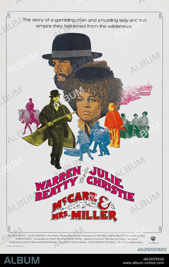 Poster de LOS VIVIDORES, 1971 (MCCABE & MRS. MILLER), dirigida por ROBERT ALTMAN. Copyright WARNER BROTHERS.