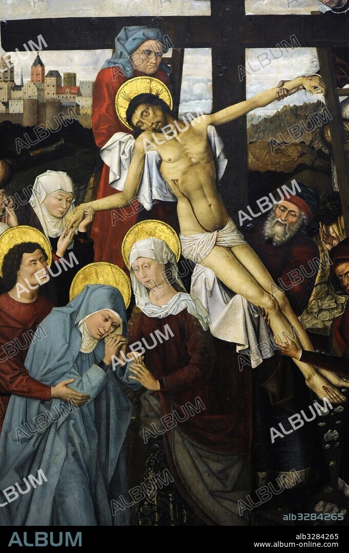 Colantonio (1440-1470). Italian painter. Descent from the Cross, ca. 1455-1460. Detail. National Museum of Capodimonte. Naples. Italy.