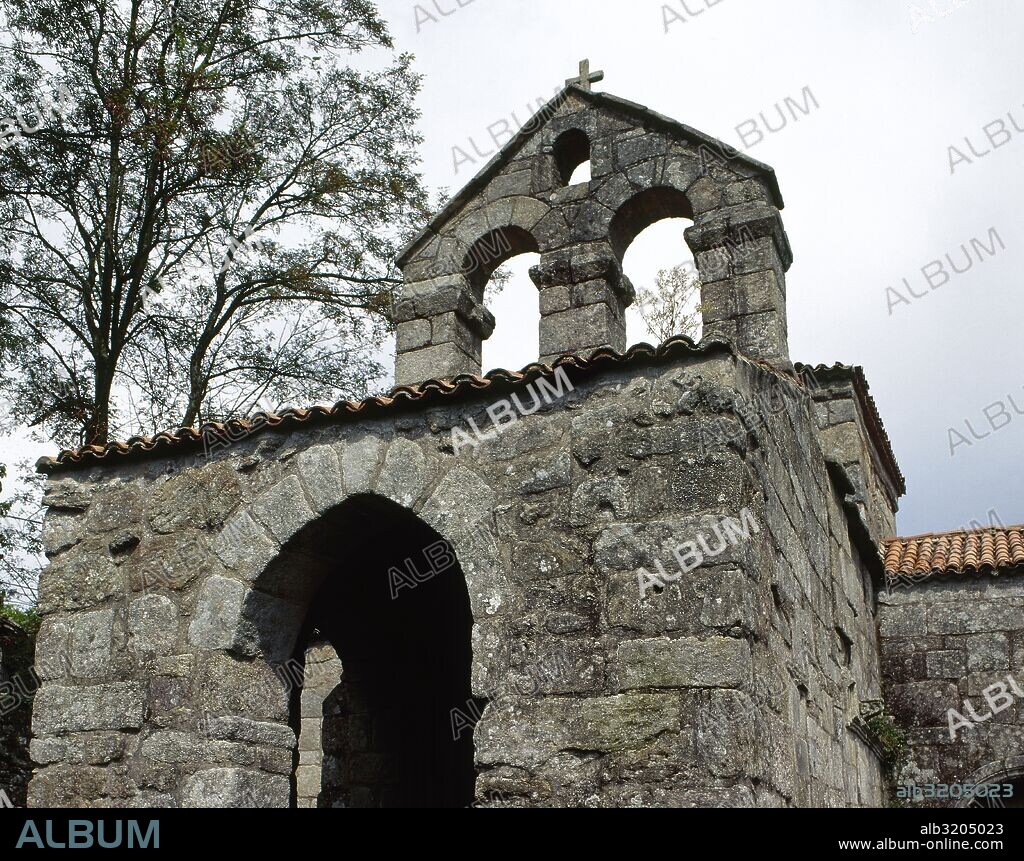 Spain. Galicia. Bande. Visigoth church of Santa Comba. 7th century. The bell-gable is later.