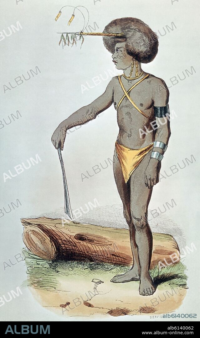 GRABADO-PAPU DE HAVRE DOREY- NATURAL DE NUEVA GUINEA.