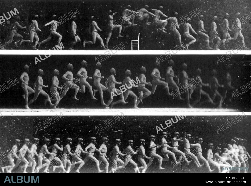 Editorial use only . Etienne-Jules Marey (March 5, 1830 - May 21, 1904) was a French scientist, physiologist and chronophotographer. He started by studying blood circulation in the human body. Then shifted to analyzing heart beats, respiration, muscles (myography), and movement of the body. He became fascinated by movements of air and started to study birds. He adopted and further developed animated photography into a separate field of chronophotography in the 1880s. His revolutionary idea was to record several phases of movement on one photographic surface. In 1882 he made his chronophotographic gun. This instrument was capable of taking 12 consecutive frames a second, and the most interesting fact is that all the frames were recorded on the same picture, using these pictures he studied mammals, birds, fish, microscopic creatures, mollusks, insects and reptiles. His research on how to capture and display moving images helped the emerging field of cinematography. His last great work was the observation and photography of smoke trails. In 1901 he was able to build a smoke machine with 58 smoke trails. It became one of the first aerodynamic wind tunnels. He died at the age of 74.