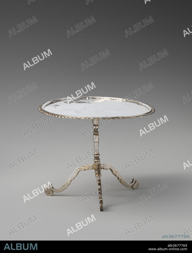 Miniature tilt-top table. Culture: Dutch, Amsterdam. Dimensions: 3 11/16 × 4 3/4 in. (9.4 × 12.1 cm). Date: 18th century.