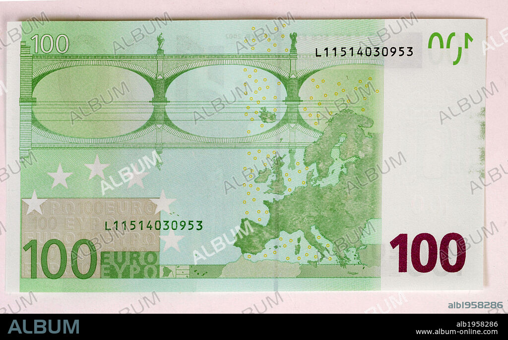 BILLETE DE CIEN EUROS. España. Reverso.