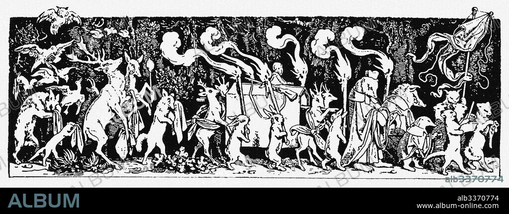 SCHWIND, MORITZ LUDWIG, VON. The Hunter's Funeral Procession (From: Munich Bilderbogen No 44).