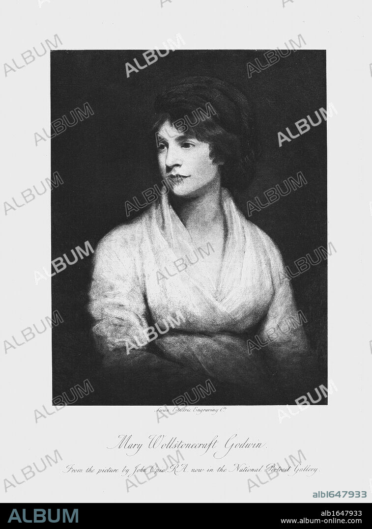 Mary Wollstonecraft (1759-1797) Anglo-Irish writer and feminist. Wife of William Godwin. Mother of Mary Shelley. Lithograph after portrait by John Opie.