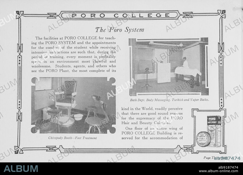 The Poro system; Bath dept.; Chiropody booth- foot treatment, 1922.