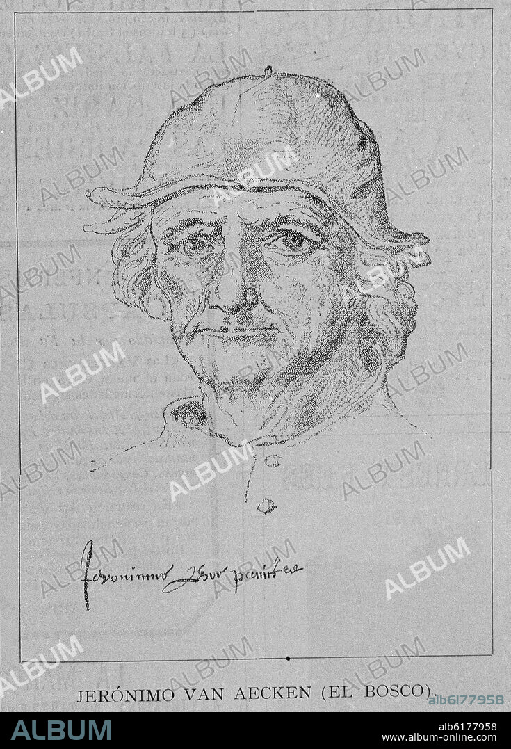 RETRATO DE JERONIMO VAN AECKEN (1450-1516) EL BOSCO - PINTOR FLAMENCO.