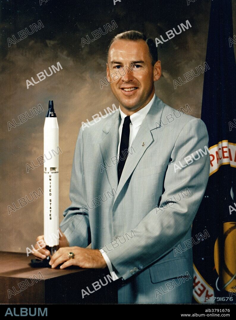 Captain James Lovell was selected as an Astronaut by NASA in September 1962. On December 4, 1965, he and Frank Borman were launched into space on the Gemini 7 mission. The flight lasted 330 hours and 35 minutes and included the first rendezvous of two manned maneuverable spacecraft. The Gemini 12 mission, commanded by Lovell with Pilot Aldrin, began on November 11, 1966 for a 4-day, 59-revolution flight that brought the Gemini program to a successful close. Lovell served as Command Module Pilot and Navigator on Apollo 8, the first manned Saturn V liftoff responsible for allowing the first humans to leave the gravitational influence of Earth. He completed his fourth mission as Spacecraft Commander of the Apollo 13 flight, April 11-17, 1970, and became the first man to journey twice to the moon. The mission was cut short due to a failure of the Service Module cryogenic oxygen system. Aborting the lunar course, Lovell and fellow crewmen, John Swigert and Fred Haise, working closely with Houston ground controllers, converted their lunar module, Aquarius, into an effective lifeboat that got them safely back to Earth. Lovell retired from the Navy and the Space Program in 1973. Photographed September 9, 1966.