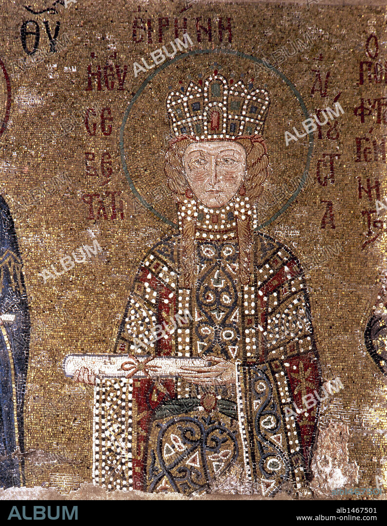 Empress Irene (1088-1134). Byzantine empress. Mosaic of the South Gallery. Hagia Sophia. Istanbul. Turkey.