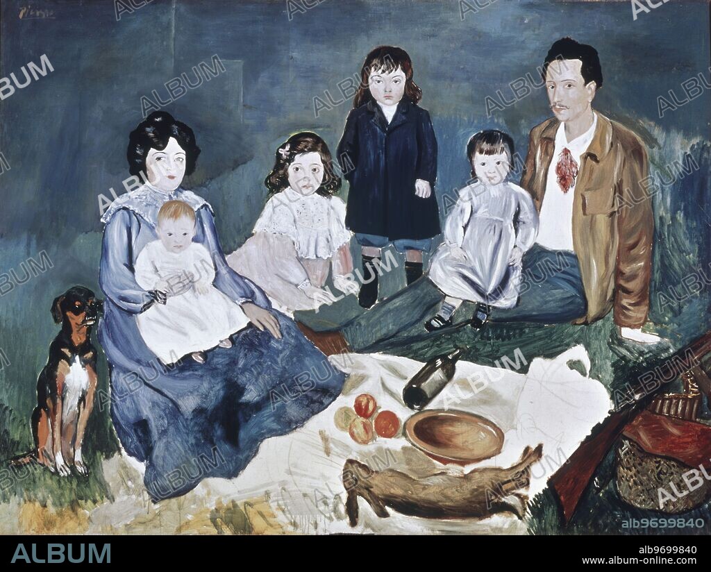 La Famille Soler (le dejeuner sur l'herbe) - 1903. by Pablo Picasso. Pablo Ruiz Picasso (October 25, 1881 in Málaga, Spain - April 8, 1973) was a Spanish painter and sculptor. One of the most recognized figures in 20th century art, he is best known as the co-founder, along with Georges Braque, of cubism. Zurich Kunsthaus. ©TopFoto.