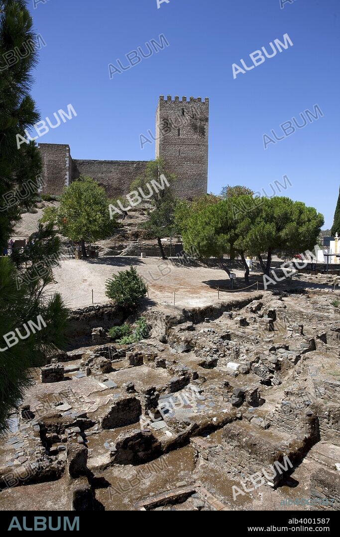 The Roman Forum of Mertola, Portugal, 2009. The tower of Mertola Church can be seen in the background. The village of Mertola is picturesquely set on the slopes above the left bank of the Guadiana. In Roman times the site was occupied by the town of Mirtilis, mentioned by the Alexandrian geographer Ptolemy, which later had to give way to a Moorish stronghold.