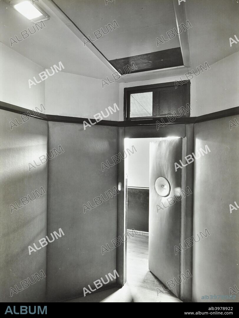 Padded room, Saint Ebba's Hospital, Surrey, 1938. Before 1935 the institution was known as Ewell Mental Hospital.