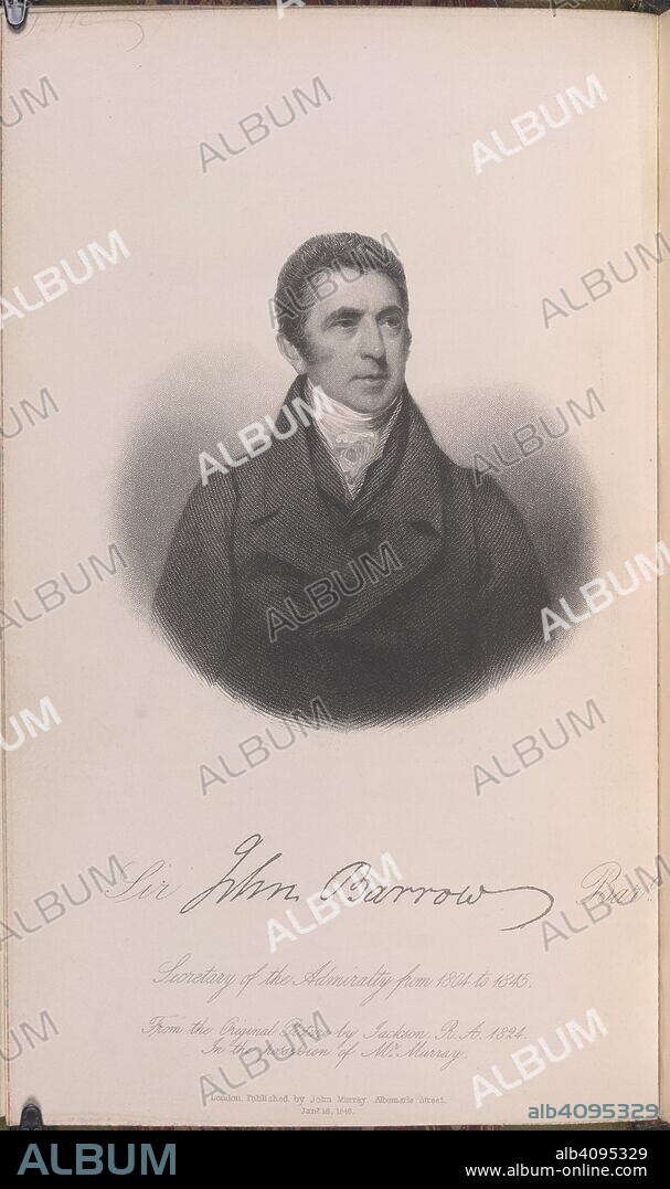 Sir John Barrow. Voyages of Discovery and Research within the Arcti. John Murray: London, 1846. Source: G.16017, frontispiece. Language: English.