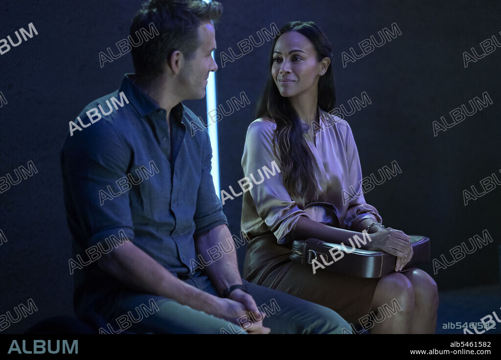 RYAN REYNOLDS and ZOE SALDANA in THE ADAM PROJECT, 2022, directed by SHAWN LEVY. Copyright Skydance Productions.