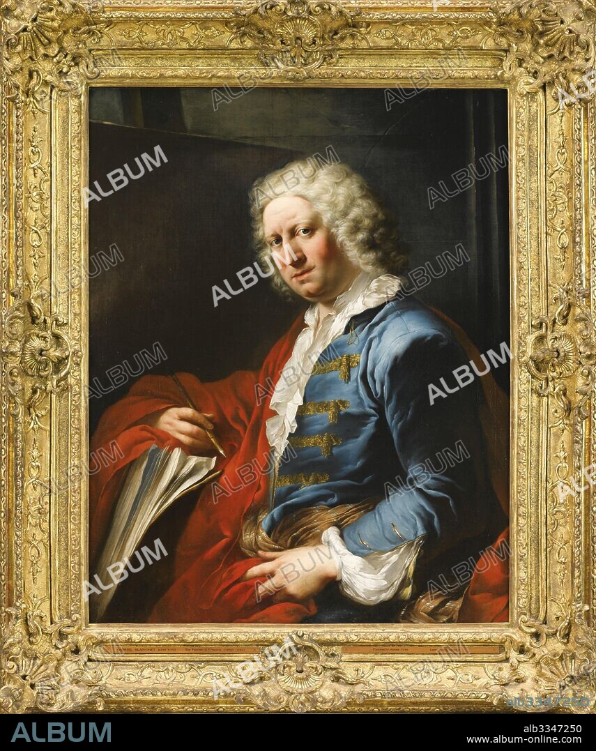 LOUIS-GABRIEL BLANCHET. Portrait of the artist Giovanni Paolo Panini (1691-1765).
