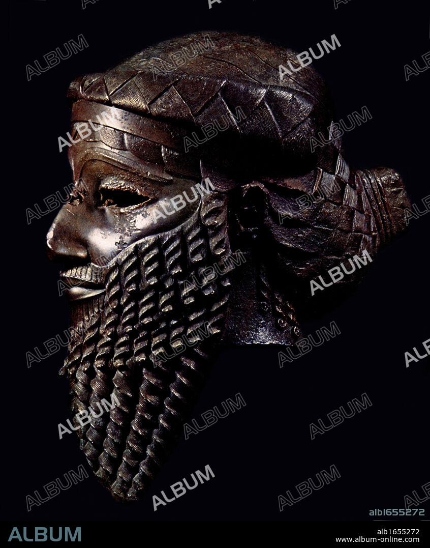Sargon of Akkad (2334 BC - 2279 BC), also known as Sargon the Great or Sargon I, Mesopotamian king. Bust of an Akkadian ruler, probably Sargon, Nineveh, ca. 23rd - 22nd century BC.