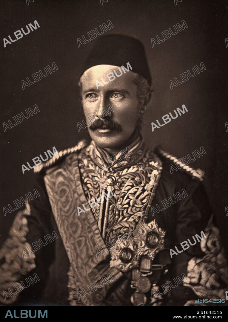 General Charles George Gordon,aka "Chinese" Gordon and Gordon Pasha, 1833-1885. British General. Photographed at Khartoum. From the book "Chinese Gordon" by Archibald Forbes, published in London 1886.