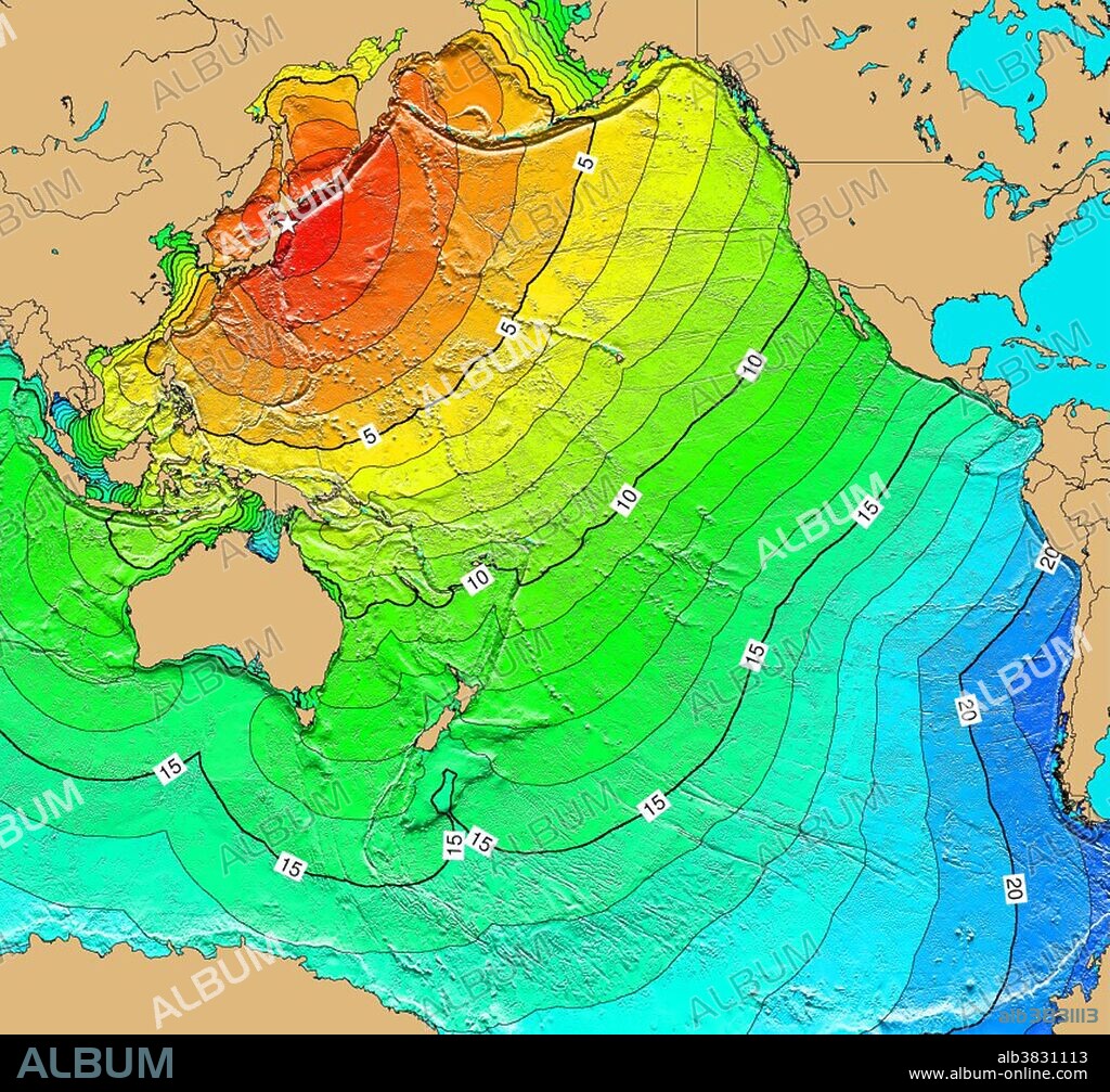 Tsunami Map, Honshu Earthquake, 1968