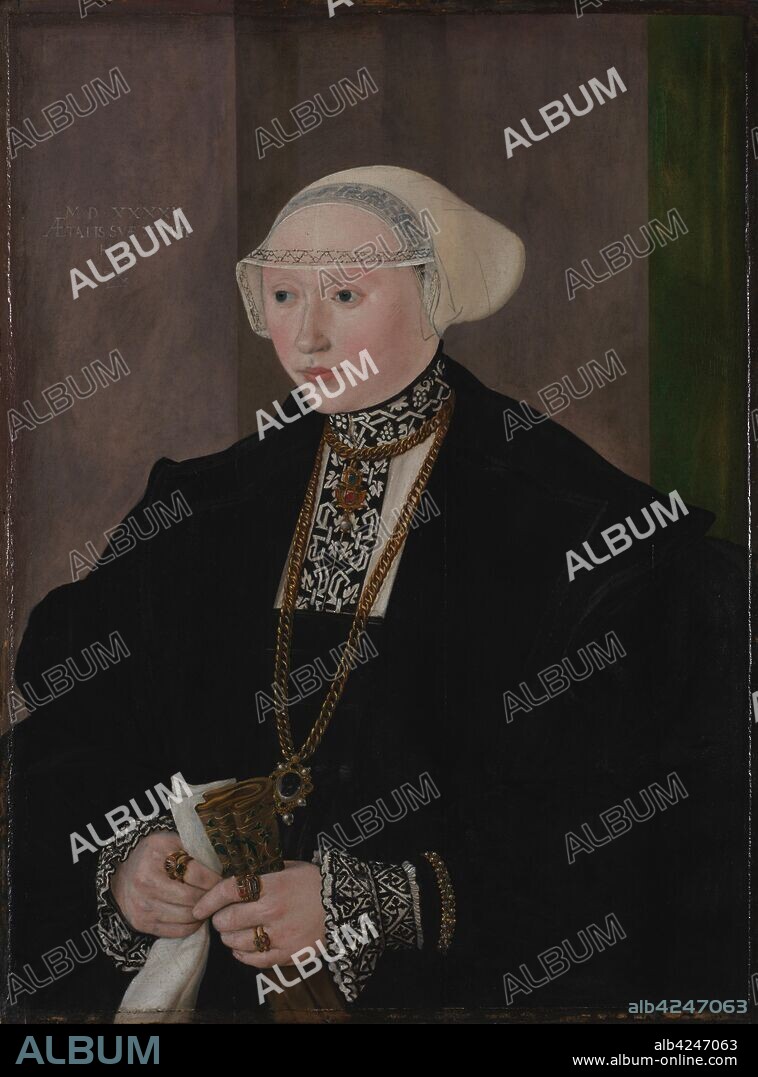 Portrait of Maria Kitscher, Frau von Freyberg, 1545. Hans Mielich (German, 1516-1573). Oil on wood; framed: 81 x 62.5 x 8.5 cm (31 7/8 x 24 5/8 x 3 3/8 in.); unframed: 61.4 x 46 cm (24 3/16 x 18 1/8 in.).