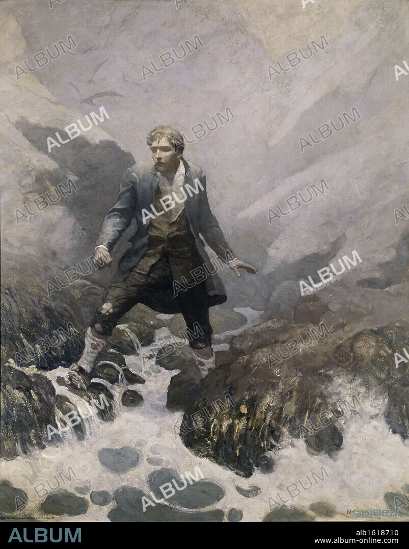 On Isle of Erraid by Newell Convers Wyeth from Treasure Island by Robert Louis Stevenson, oil on canvas, 1882-1945, Private Collection.