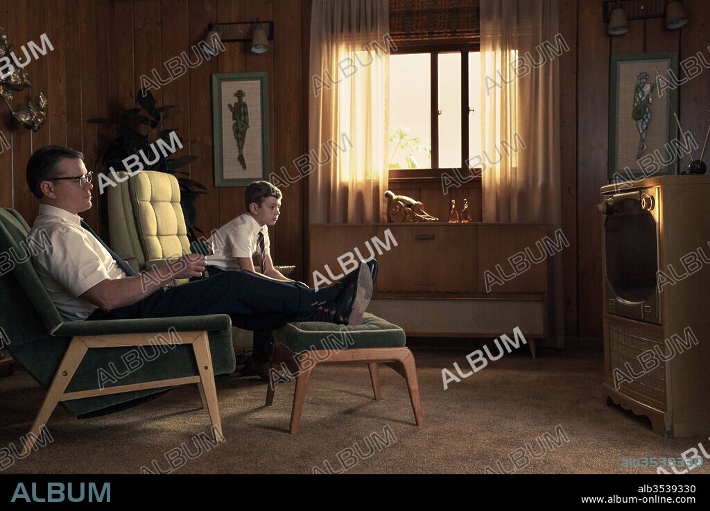 MATT DAMON y NOAH JUPE en SUBURBICON, 2017, dirigida por GEORGE CLOONEY. Copyright BLACK BEAR PICTURES.