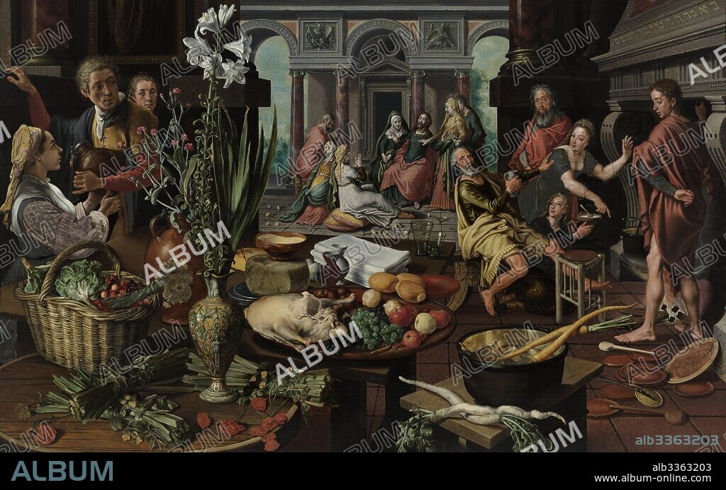 PIETER AERTSEN. Christ in the House of Martha and Mary.