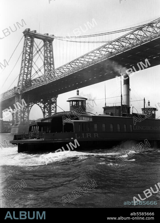 New York (USA), Williamsburg Bridge, connection between Broadway (Brooklyn). and Delancy Street (Manhattan). Photo, 1905 (Waldemar Abegg).