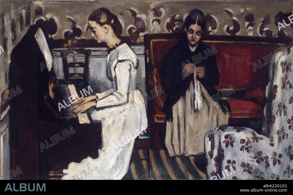 PAUL CÉZANNE. 'Girl at the Piano (The Overture to Tannhauser)'. France, Circa 1868. Dimensions: 57,8x92,5 cm.