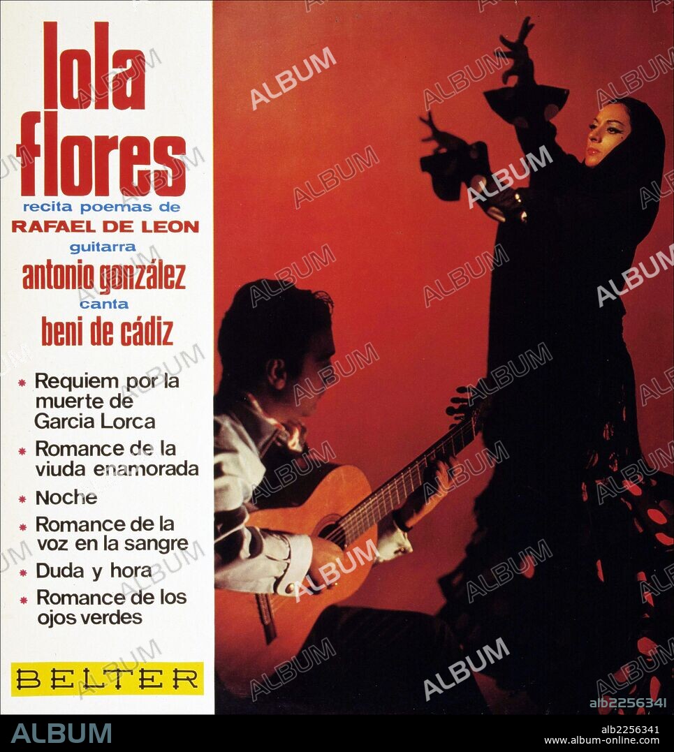 LA CANTANTE LOLA FLORES Y ANTONIO GONZALEZ "EL PESCAILLA". PORTADA DE DISCO BELTER.