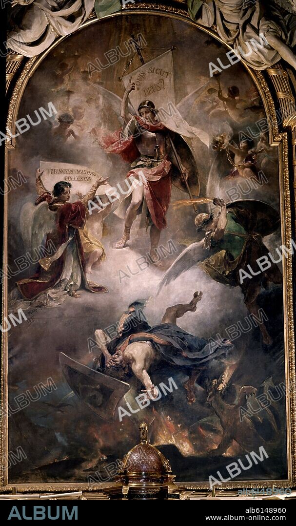 ALEJANDRO FERRANT (1843-1917). SAN MIGUEL - PINTURA DEL ALTAR MAYOR - 1897.