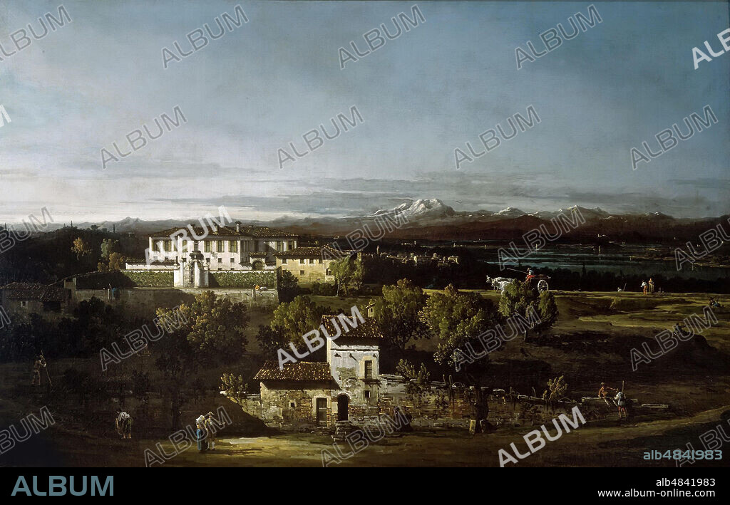 BERNARDO BELLOTTO. View of Villa Perabò, later Melzi, in Gazzada.