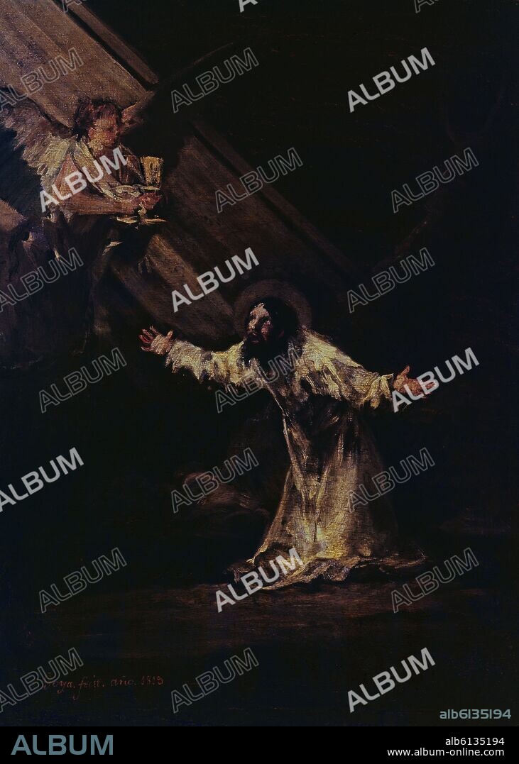 FRANCISCO DE GOYA. ORACION EN EL HUERTO O CRISTO EN EL HUERTO DE GETSEMANI - 1819 - O/L - 47x35 cm.