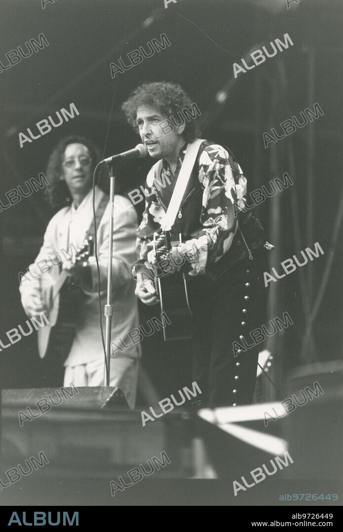 La Coruña, 9/07/1993. Concierto de los Mil Años en el Estadio de Riazor de La Coruña. En la imagen, Bob Dylan.