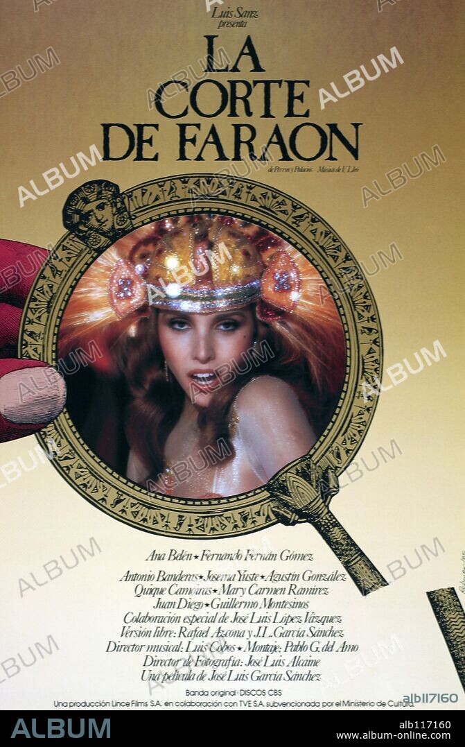 Poster de LA CORTE DE FARAON, 1985, dirigida por JOSE LUIS GARCIA SANCHEZ. Copyright LINCE FILMS SA/TELEVISION ESPAÑOLA (TVE).