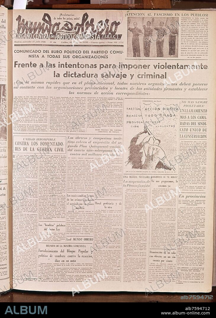 PERIODICO MUNDO OBRERO - 1936.