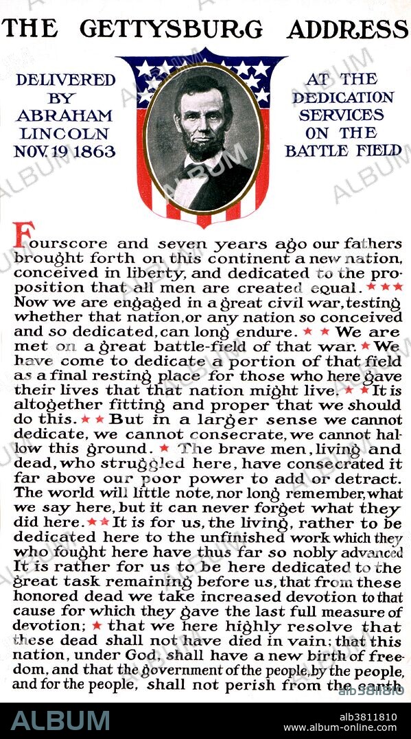 The Gettysburg Address is a speech by U.S. President Abraham Lincoln, one of the best-known in American history. It was delivered by Lincoln during the American Civil War, on the afternoon of Thursday, November 19, 1863, at the dedication of the Soldiers' National Cemetery in Gettysburg, Pennsylvania, four and a half months after the Union armies defeated those of the Confederacy at the Battle of Gettysburg. Abraham Lincoln's carefully crafted address, secondary to other presentations that day, came to be regarded as one of the greatest speeches in American history. In just over two minutes, Lincoln reiterated the principles of human equality espoused by the Declaration of Independence and proclaimed the Civil War as a struggle for the preservation of the Union sundered by the secession crisis, with "a new birth of freedom", that would bring true equality to all of its citizens. Lincoln also redefined the Civil War as a struggle not just for the Union, but also for the principle of human equality.