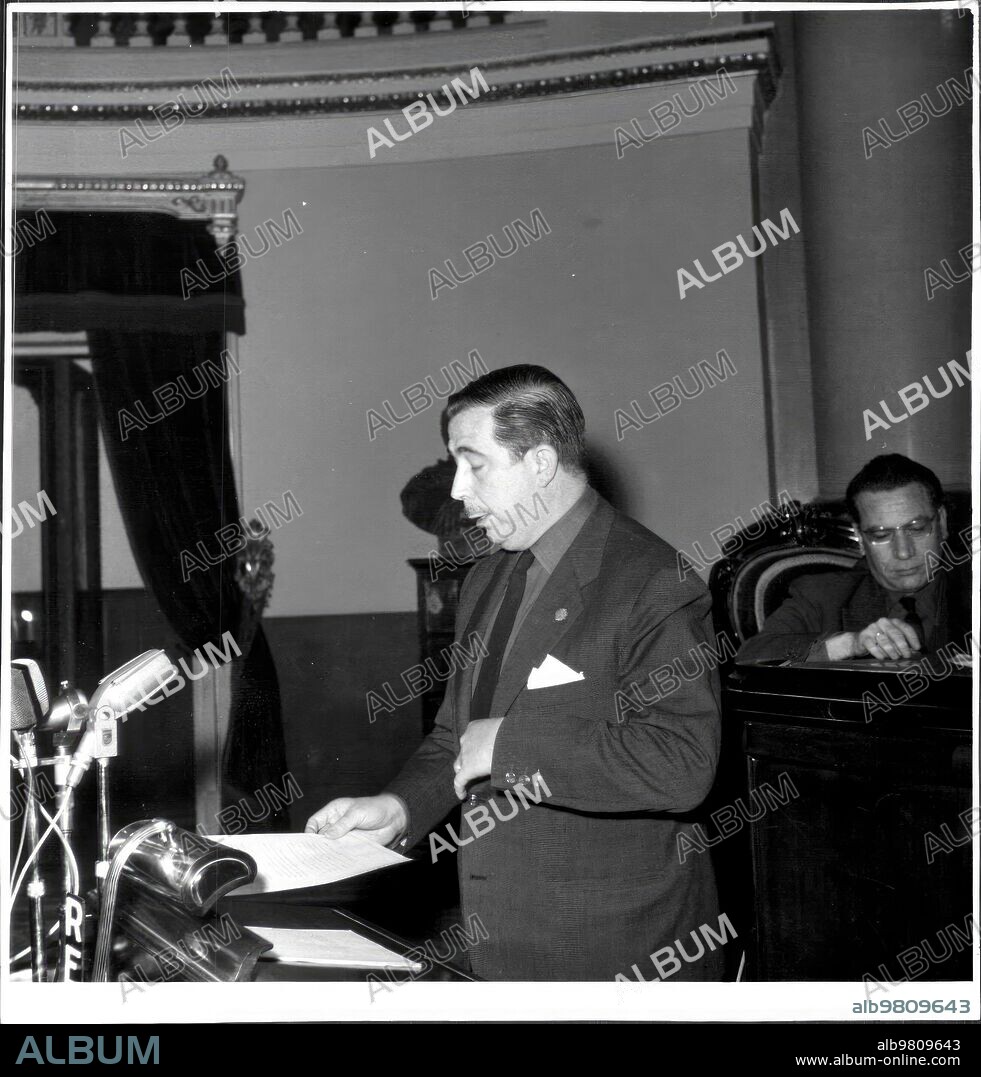 April 1964. Mr. Fernando Herrero Tejedor in a speech before the national council of the movement.