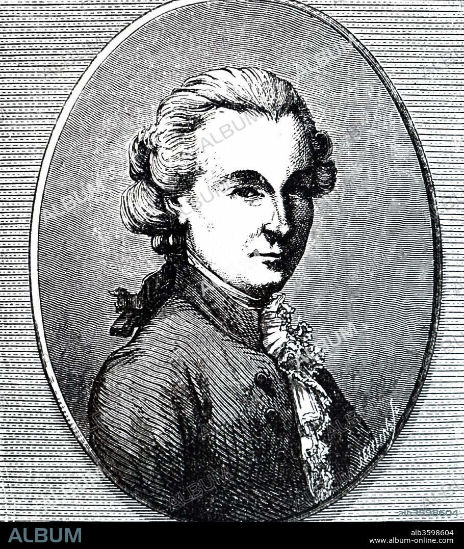 Portrait of Jean-Francois Pilatre de Rozier (1754-1785) a French chemistry and physics teacher, and one of the first pioneers of aviation. Dated 18th century.