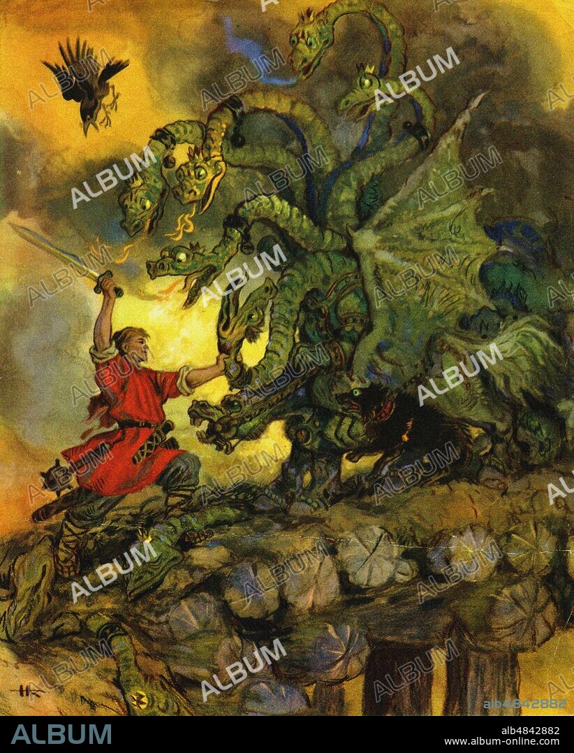 NIKOLAI MIKHAYLOVICH KOCHERGIN. Ivan the Peasant's Son and Chudo Yudo (Russian fairy tales).